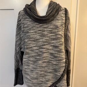 Calvin Klein Black and Gray Cowl Neck Sweater